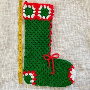 Handmade crocheted huge Christmas stocking